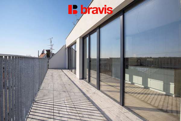 Podnájem bytu 2+kk, Brno - Zábrdovice, ul. Auerswaldova, novostavba, terasa, garážové stání, první nájemník