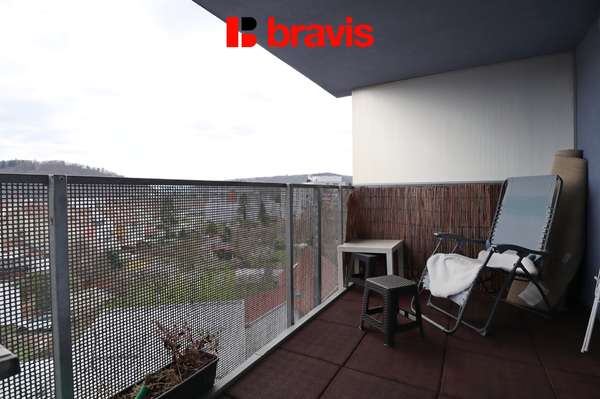 Pronájem bytu 2+kk, ul. Sochorova, Brno - Žabovřesky, novostavba, částečně zařízený, balkon 6m²