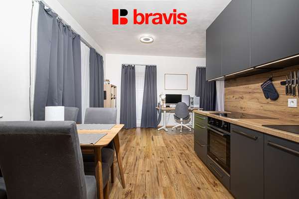 Apartment for sale 1+kk, Brno - Královo Pole, Košinova street, air conditioning, investment opportunity, possibility of dividing into 2+kk
