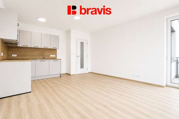 Pronájem bytu 2+kk, ul. Jižní, Brno - Horní Heršpice, novostavba - výhoda prvního nájemníka, balkon, garážové stání