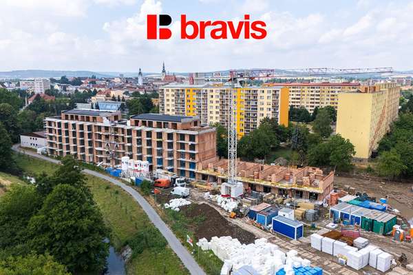 Prodej bytu 1+kk v novém projektu Rezidence Haná, Vyškov, balkon sklep