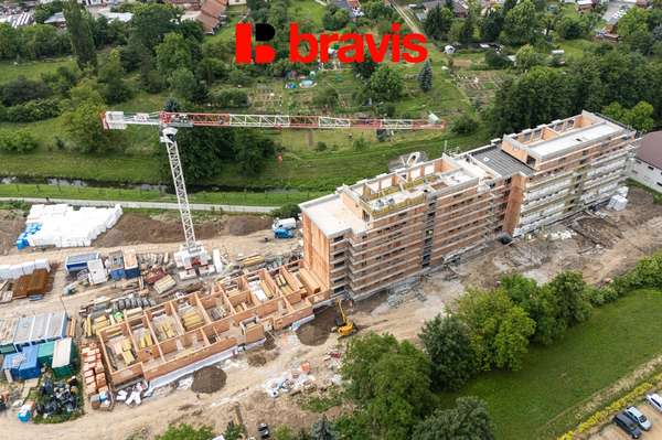 Prodej bytu 1+kk v novém projektu Rezidence Haná, Vyškov, balkon sklep