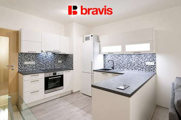 Spacious 2+kk apartment for rent, Vídeňská Street, Brno-Štýřice, balcony, furnished.