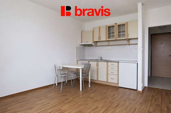 Pronájem bytu 1+kk, Brno - Bohunice, okrouhlá ulice, balkon, sklep
