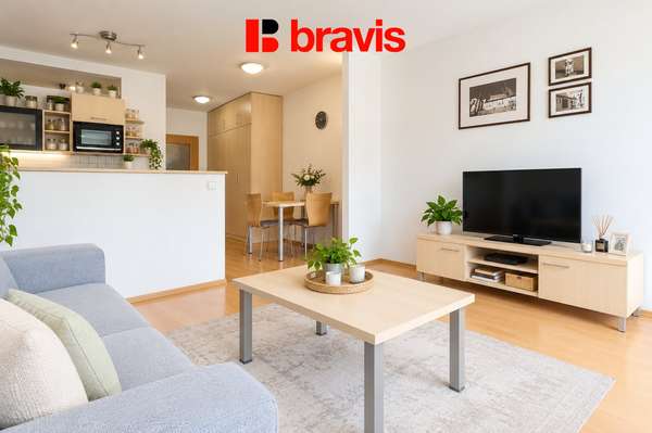 Pronájem prostorného bytu 1+kk se spací nikou, Brno - Staré Brno, ulice Vodní, balkon, kompletně zařízený