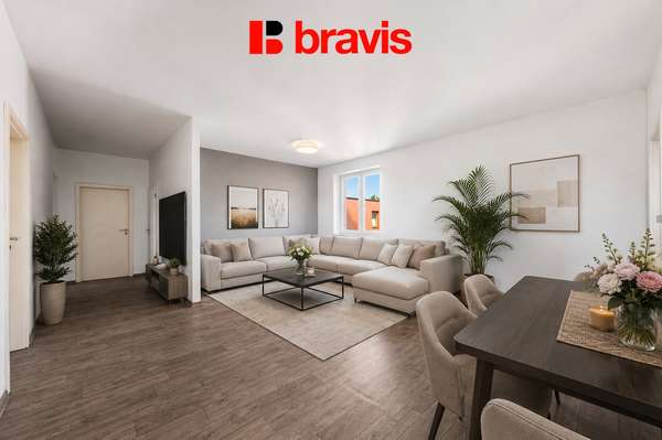 Výjimečný byt 4+kk se střešní terasou 50 m², ul. U Leskavy, Brno – Starý Lískovec, parkovací staní
