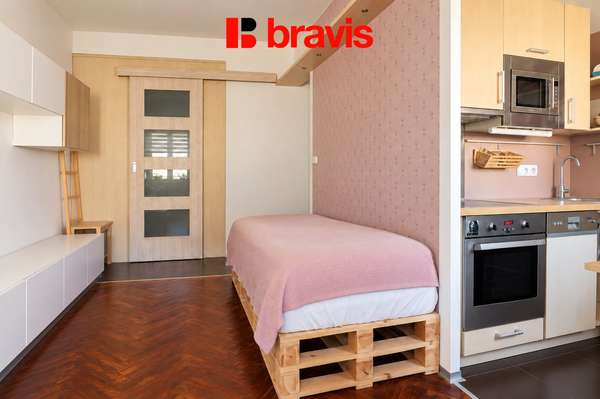 Pronájem bytu 1+kk, Brno - Veveří, ul. Zahradníkova, sklep, balkon