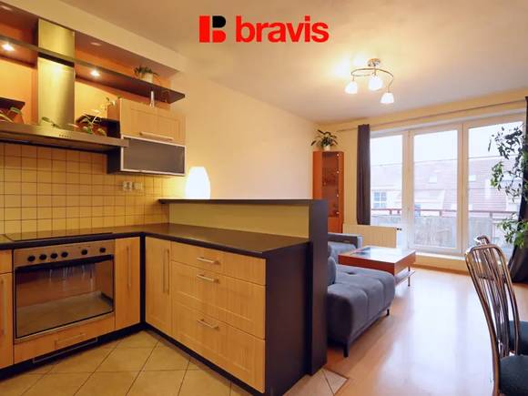 Pronájem bytu 2+kk, Brno - Líšeň, ul. Otiskova, částečně zařízený, balkon, sklep