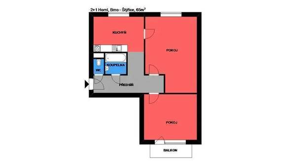 Podnájem bytu 2+1, Brno - Štýřice, nezařízený, balkon, pěkná a klidná lokalita, dobrá dostupnost do centra města, blízko Spielberk Office Center