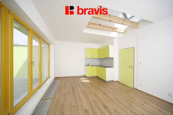 Pronájem velmi pěkného bytu 1+kk s terasou, Brno - Staré Brno, ul. Rybářská, nezařízený