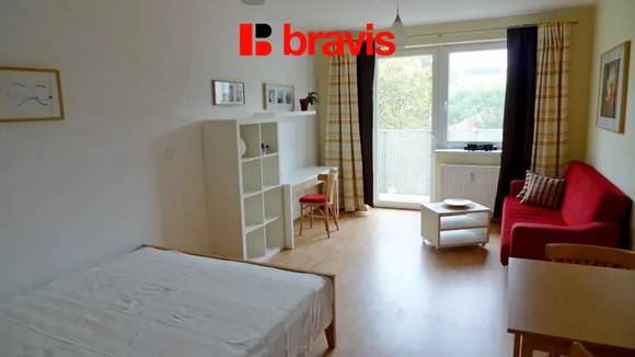 Pronájem bytu 1+1, Brno - Trnitá, ulice Zderadova, lodžie, zařízený
