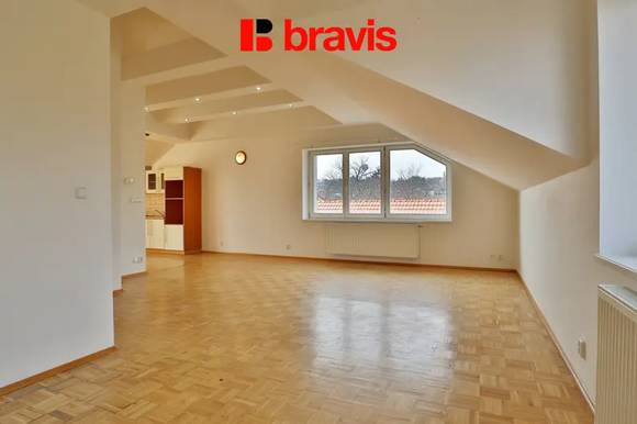 Pronájem prostorného bytu 1+kk , 66,4m2, ulice Vinohrady , Brno - Štýřice, terasa 10m2