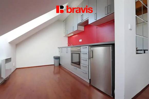 Pronájem mezonetového bytu 1+kk, 46,31 m2, nezařízený, Brno - Královo Pole, ul. Srbská, v blízkosti Technologického Parku