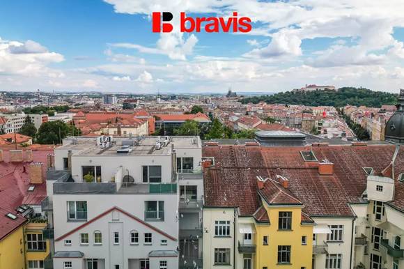Prodej nadstandartního bytu 4+kk, ul. Kotlářská, Brno - Veveří, terasa, balkon, garážové stání, sklep