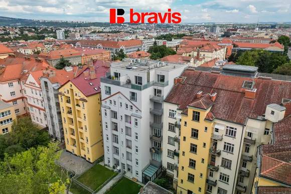 Prodej nadstandartního bytu 4+kk, ul. Kotlářská, Brno - Veveří, terasa, balkon, garážové stání, sklep