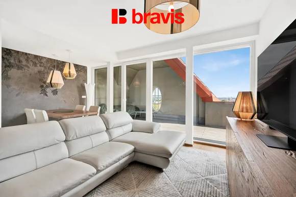 Prodej nadstandartního bytu 4+kk, ul. Kotlářská, Brno - Veveří, terasa, balkon, garážové stání, sklep