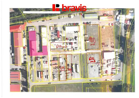Pronájem volné plochy pozemku, od 400 m2 do 1100 m2, Brno - Přízřenice, ul. Staré Náměstí