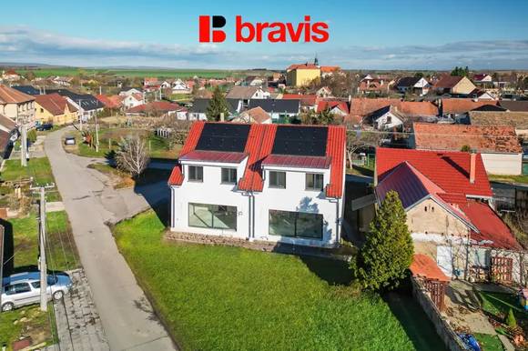 Prodej rodinného domu 4+kk (Dům B), obec Vlasatice, Brno-venkov, novostavba, solární panely