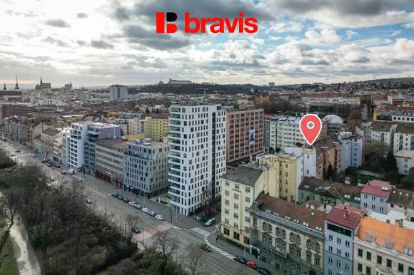 Prodej mezonetového bytu 4+kk, ul. Burešova, Brno - Veveří, terasa, sklep