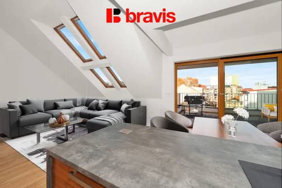 Prodej mezonetového bytu 4+kk, ul. Burešova, Brno - Veveří, terasa, sklep