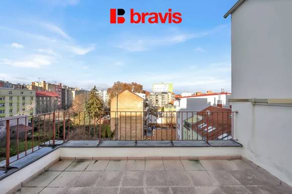 Prodej mezonetového bytu 4+kk, ul. Burešova, Brno - Veveří, terasa, sklep