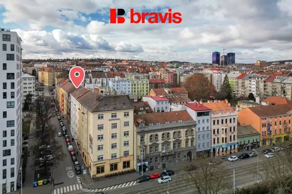 Prodej mezonetového bytu 4+kk, ul. Burešova, Brno - Veveří, terasa, sklep