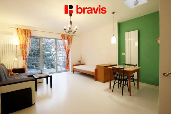 Pronájem bytu 1+kk, ul. Kamenná, Brno - Štýřice, terasa, zařízený