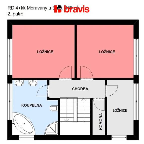 Pronájem RD 4+kk, Moravany u Brna, zahrada, terasa, garáž, šatna
