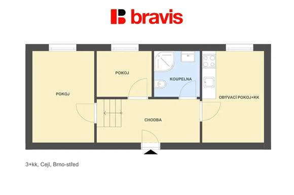 Pronájem hezkého bytu 3+kk, 70m², Brno-město, ulice Cejl - blíže centru