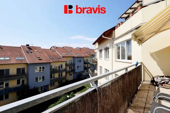 Pronájem bytu 2+kk, ul. Hrázka, Brno - Medlánky, balkon, zařízený