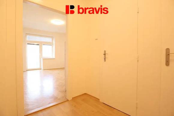 Pronájem bytu 1+kk, Brno - střed, ul. Kounicova, částečně zařízený, balkon, komora, výhled na hrad Špilberk