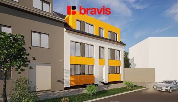 Prodej novostavby bytu 1+kk, ulice Charbulova, Brno - Černovice, parkování