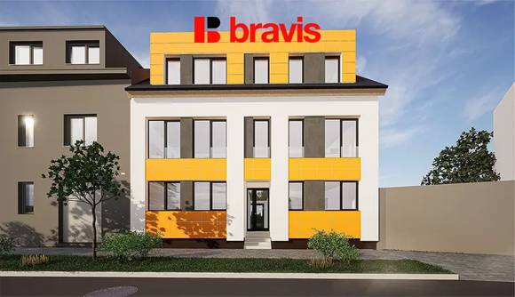 Prodej novostavby bytu 1+kk, ulice Charbulova, Brno - Černovice, parkování