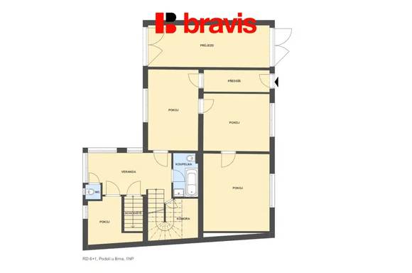 Prodej rodinného domu, Podolí u Brna, zahrada 906m2, parkování