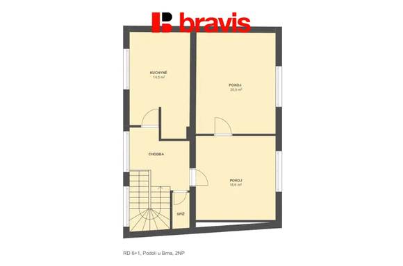 Prodej rodinného domu, Podolí u Brna, zahrada 906m2, parkování