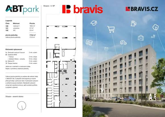 Moderní, nadčasový industriální prostor, 173 m2, možnost dokoupení parkovacích stání, blízko dálnice i centra města