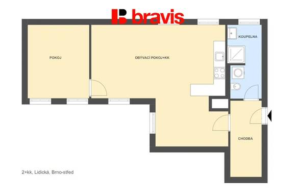 Pronájem bytu 2+kk, Brno - střed, Rezidence Lužánky, možnost garážového stání