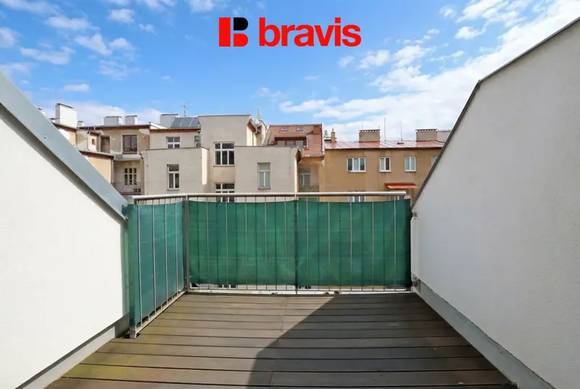 Rent flat 1+KK, Lidická str., Brno - střed, furnished, terrace, cellar