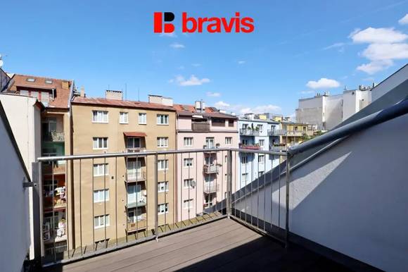 Rent flat 1+KK, Lidická str., Brno - střed, furnished, terrace, cellar