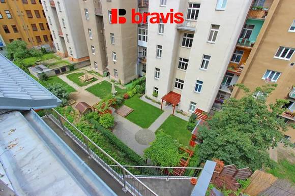 Rent flat 1+KK, Lidická str., Brno - střed, furnished, terrace, cellar