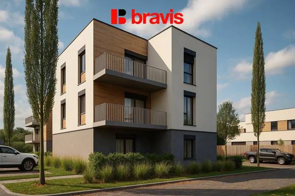 Prodej moderní, nízkoenergetické novostavby, byt 2+kk, 53,9 m², Tuřany, sklep, parkování v ceně!