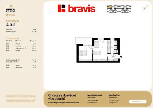 Prodej moderní, nízkoenergetické novostavby, byt 2+kk, 53,9 m², Tuřany, sklep, parkování v ceně!