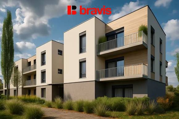 Prodej moderní, nízkoenergetické novostavby, byt 2+kk, 53,9 m², Tuřany, sklep, parkování v ceně!