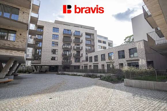 Pronájem novostavby 1+kk, Brno - Zábrdovice, ulice Bratislavská, lodžie, zařízené