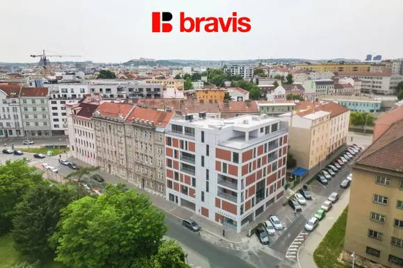 Podnájem bytu 3+kk, Brno - Zábrdovice, ul. Auerswaldova, garážové stání, novostavba, terasa,  první nájemník