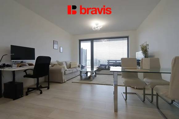 Pronájem nadstandardního bytu 2+kk, ulice Menšíkova, Brno - Sadová, novostavba, terasa, sklep, šatna, parkovací stání