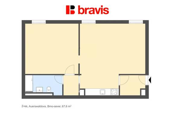Podnájem ateliéru 2+kk, novostavba Auerswald, první nájemník, garážové stání