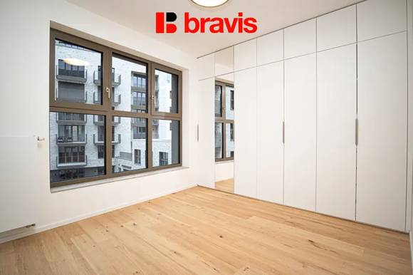 Pronájem novostavby 2+kk, Brno - Zábrdovice, ul. Bratislavská, Pekárenský Dvůr, balkon, sklep, garážové stání