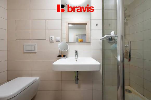 Pronájem bytu 1+kk, Brno - Pisárky, rezidence Riverside, novostavba, částečně zařízené, ul. Poříčí