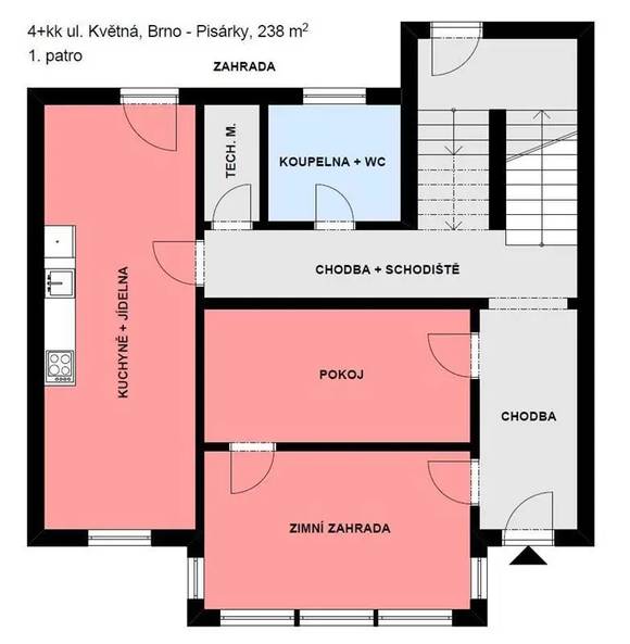 Pronájem vily 4+kk, Masarykova čtvrť, okrasná zahrada, venkovní terasa, dvojgaráž, vinný sklep, po rekonstrukci